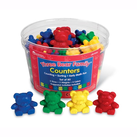 Learning Resources Three Bear Family Counters Basic Set, 80 Pieces 0725